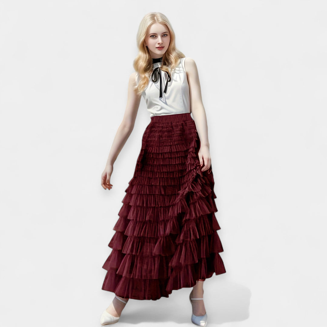 Kristýna - Elegantní Sukně s Tylovou Dekorativní Detail