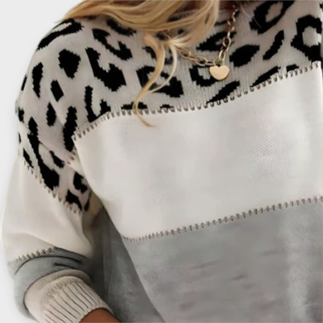 Cheyenne - Ležérní svetr s leopardím designem