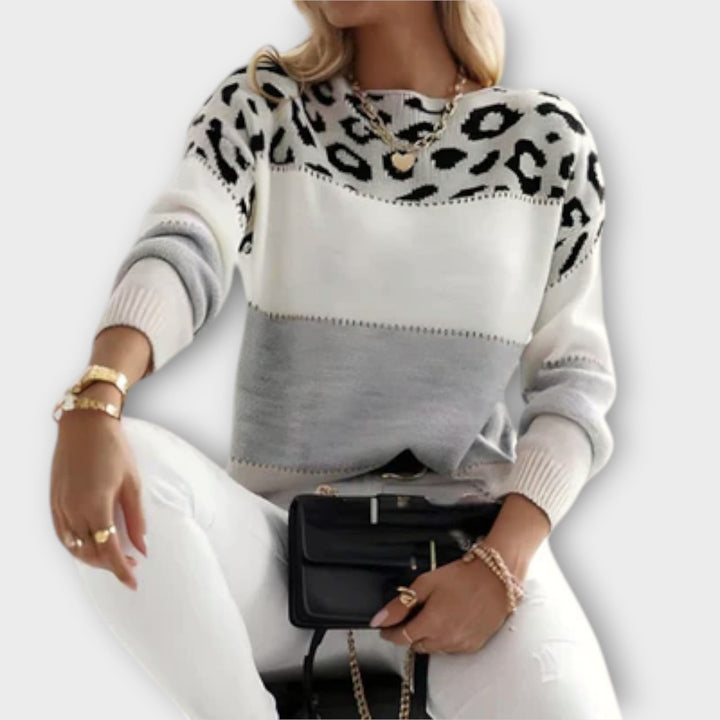 Cheyenne - Ležérní svetr s leopardím designem