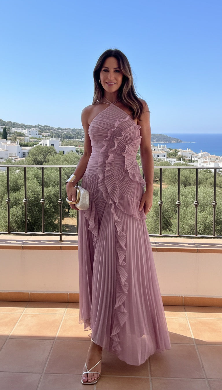 Andrea - Dlouhé plisované šaty