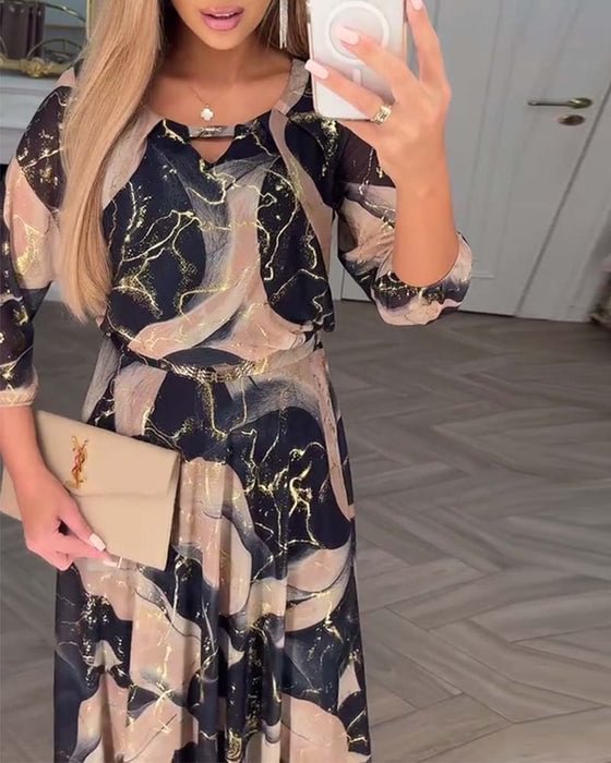 Dominika – Šifonové šaty s potiskem