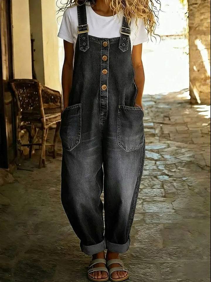 Jana – Vintage džínové lacláče z prané bavlny